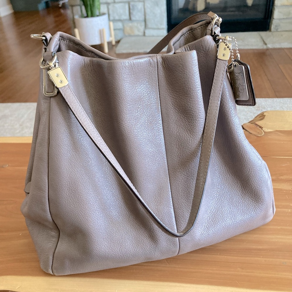 Coach Tote Bag- light gray leather
